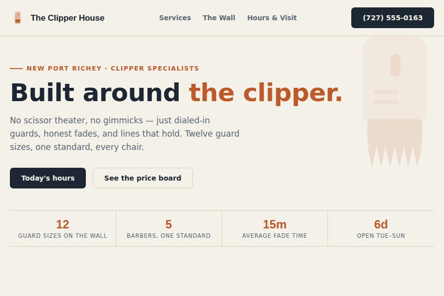 The Clipper House website preview